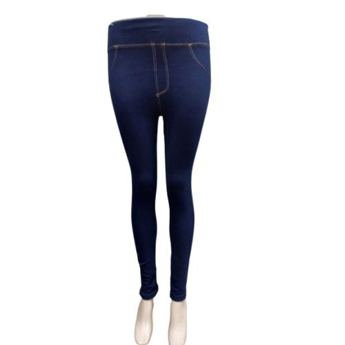 Női XL-XXL-es sötétkék farmer hatású leggings - ÚJ