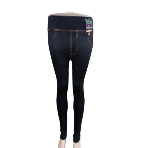 Női M-L-es fekete farmer hatású leggings - ÚJ
