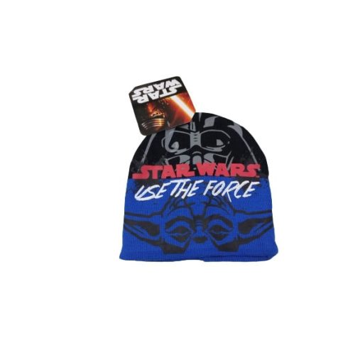 52 cm-es fejre fekete-kék gyerek kötött sapka - Star Wars - ÚJ