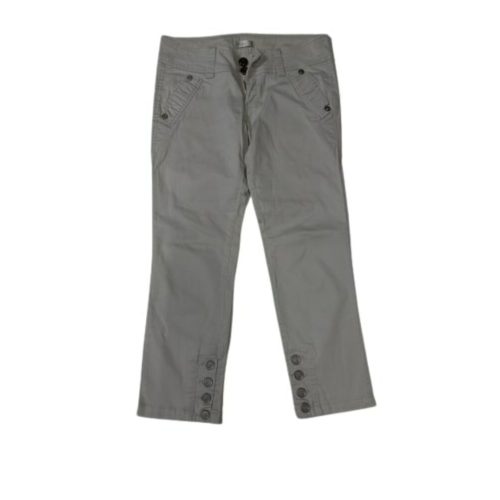 Női 32-es (XXS) törtfehér farmer capri nadrág, csizmanadrág - Bershka