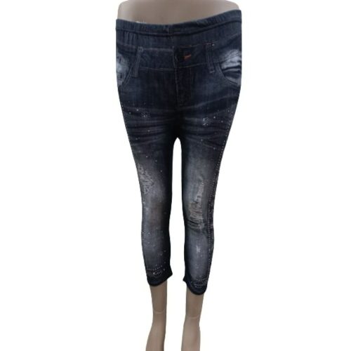 Női M-es szürke strasszos leggings - ÚJ