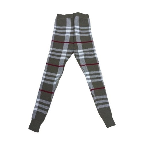 Női M-L-es drapp kockás kötött leggings - ÚJ