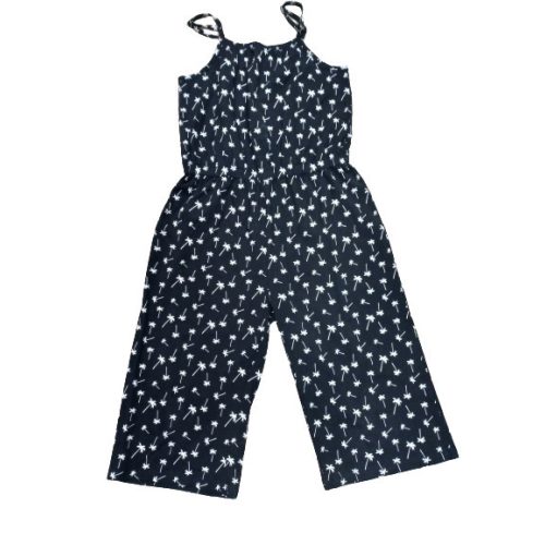 134-140-es fekete pálmafás playsuit 