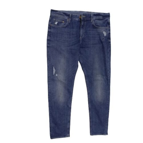 Női 46-os (3XL) sötétkék farmernadrág, zsebénél mintás - H&M