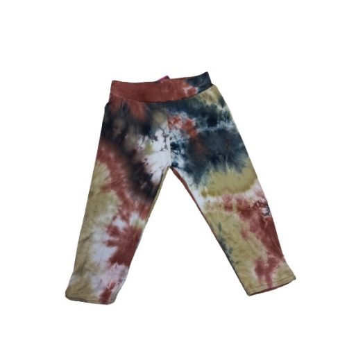 Női XL-3XL-es fekete-barna batikolt hatású capri leggings - ÚJ