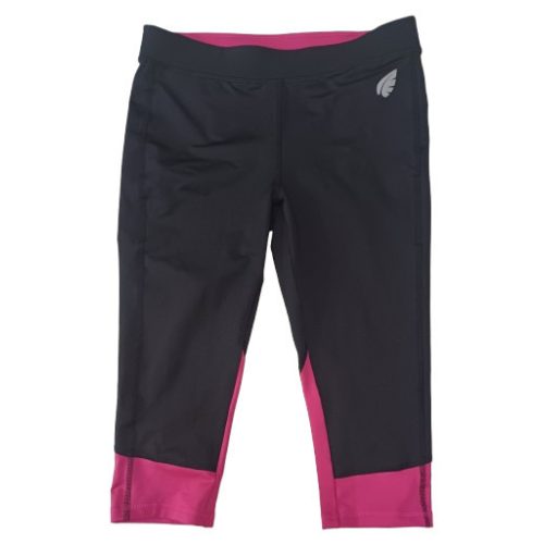 Női 40-42-es fekete-pink térdig érő sport leggings - Crivit