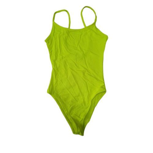 Női S-es neonsárga bordás ujjatlan pántos body - Pull & Bear
