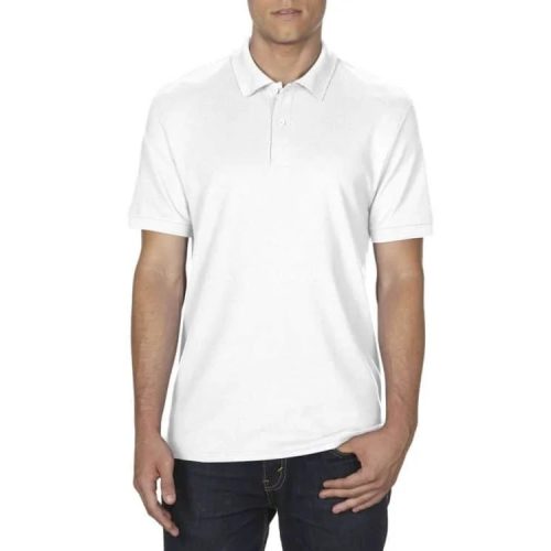 Férfi 3XL-es fehér galléros piké póló Dryblend (GI75800) - White - Gildan - ÚJ