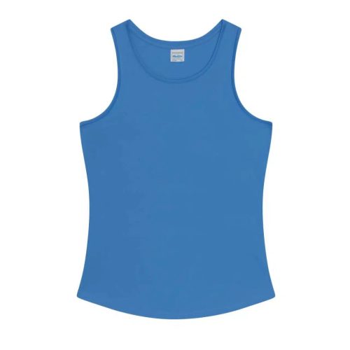Női L-es kék Just Cool női sport trikó, ujjatlan póló (JC026) - Sapphire Blue - ÚJ