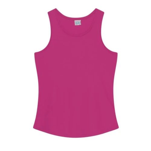 Női L-es pink Just Cool női sport trikó, ujjatlan póló (JC026) - Hot Pink - ÚJ