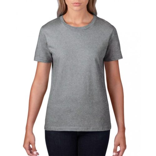 Női XXL-es Fashion Basic Tee 150 melírozott grafit póló - Anvil - ÚJ