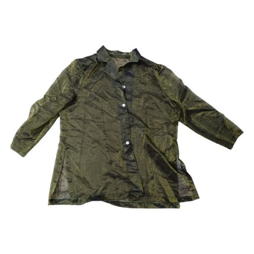 Női L-es mohazöld csillogó elegáns blúz