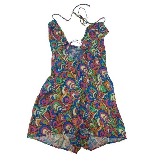 Női XS-es színes mintás playsuit, retro, hippi jelmezhez is jó - FB Sister - ÚJ