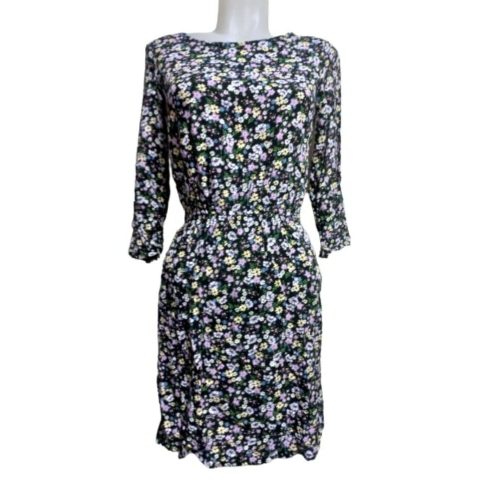 Női XS-es fekete alapon virágos ruha - H&M