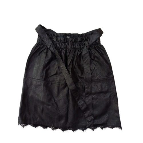 Női S-es fekete bőrhatású, puha műbőr elegáns szoknya - New Collection