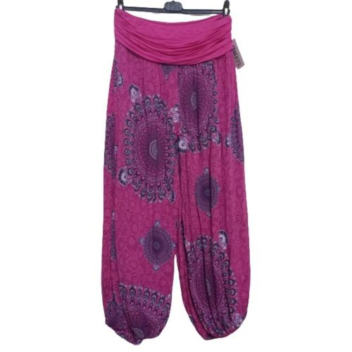 Női pink mandalamintás laza jóganadrág, nyári nadrág - Italy Moda - ÚJ