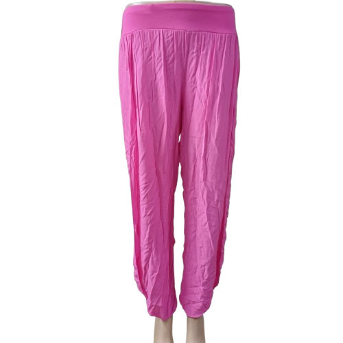 Női pink laza nyári nadrág, jóganadrág, oldalt nyitott - ÚJ
