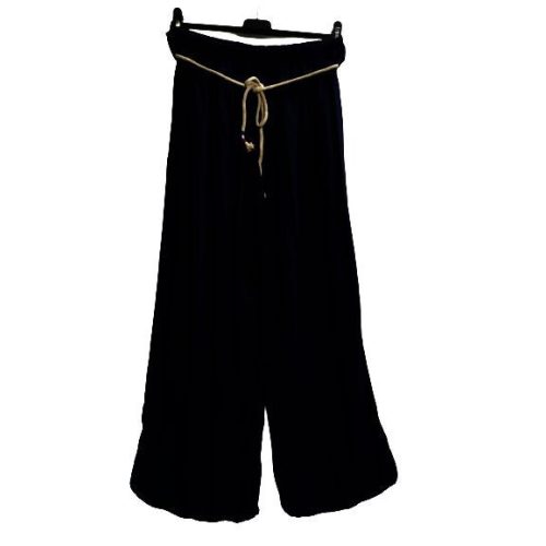Női fekete laza nyári nadrág (egyenes szárú, bőszárú) - Italy Moda - ÚJ