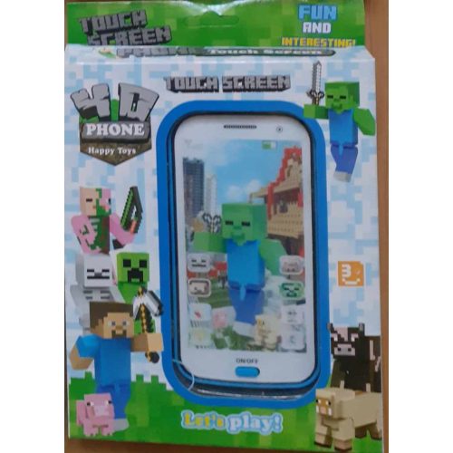 Angolul beszélő, zenélő játék okostelefon, kék - Minecraft - ÚJ