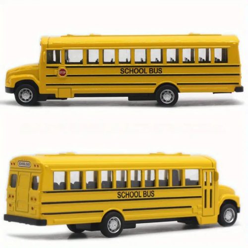 20 cm-es fém School Bus, iskolabusz - ÚJ